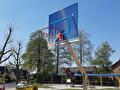 Basketbal staanders van RVS